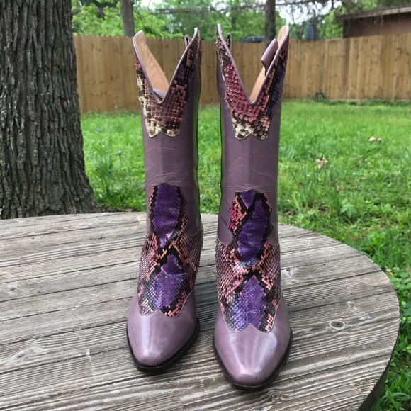 Neiman Marcus Shoes - Vintage Neiman Marcus Purple Cowgirl Boots SZ 6